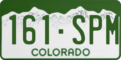CO license plate 161SPM