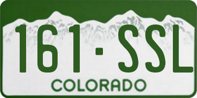 CO license plate 161SSL