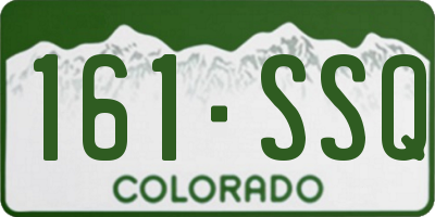 CO license plate 161SSQ