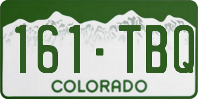 CO license plate 161TBQ