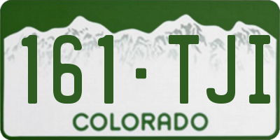 CO license plate 161TJI