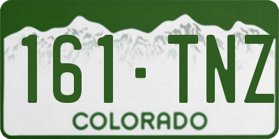 CO license plate 161TNZ