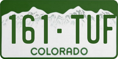 CO license plate 161TUF