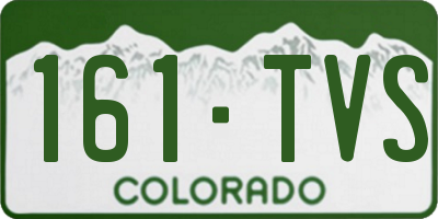 CO license plate 161TVS
