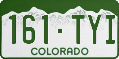 CO license plate 161TYI