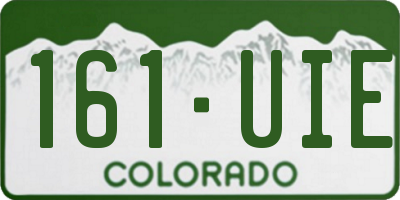 CO license plate 161UIE