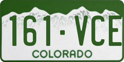 CO license plate 161VCE