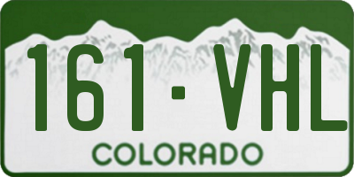 CO license plate 161VHL