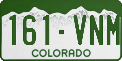 CO license plate 161VNM