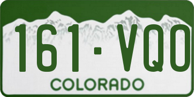 CO license plate 161VQO
