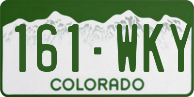 CO license plate 161WKY