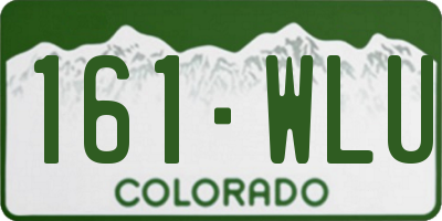 CO license plate 161WLU