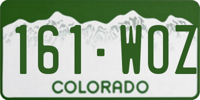 CO license plate 161WOZ
