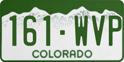 CO license plate 161WVP