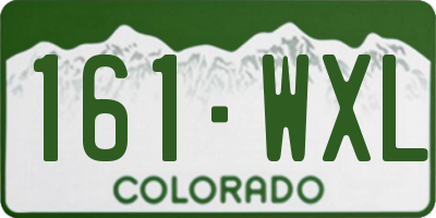 CO license plate 161WXL