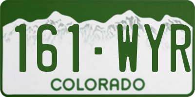 CO license plate 161WYR
