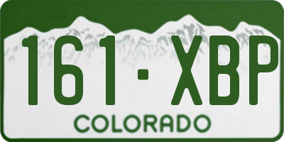 CO license plate 161XBP
