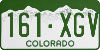 CO license plate 161XGV