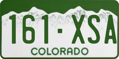 CO license plate 161XSA