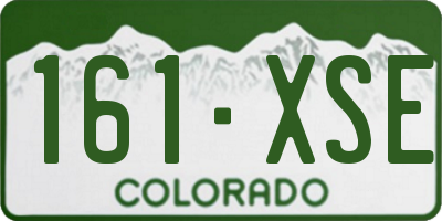 CO license plate 161XSE