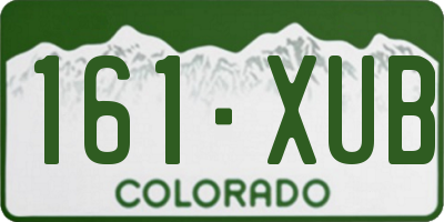 CO license plate 161XUB