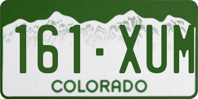 CO license plate 161XUM