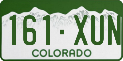 CO license plate 161XUN