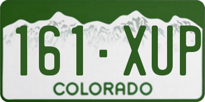 CO license plate 161XUP