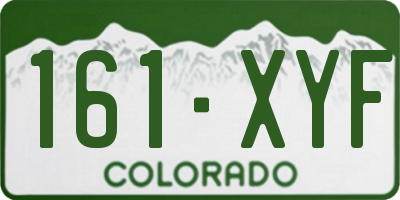 CO license plate 161XYF