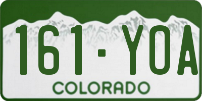 CO license plate 161YOA