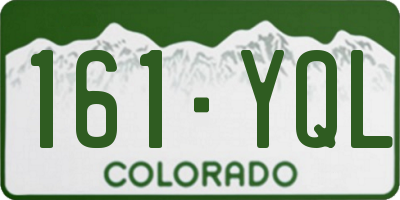 CO license plate 161YQL