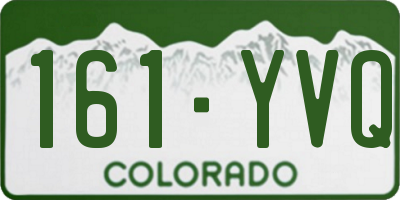 CO license plate 161YVQ