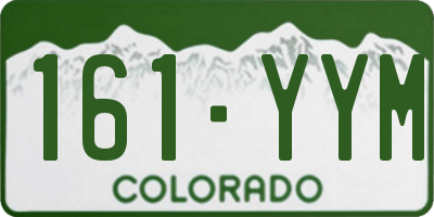 CO license plate 161YYM