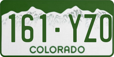 CO license plate 161YZO