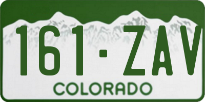 CO license plate 161ZAV