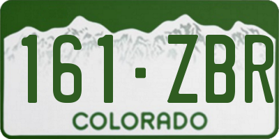 CO license plate 161ZBR