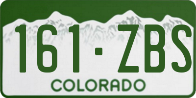 CO license plate 161ZBS