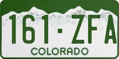 CO license plate 161ZFA