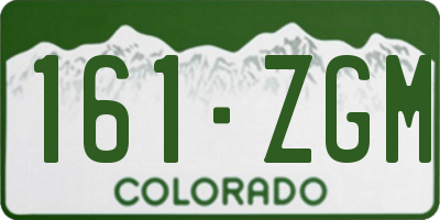 CO license plate 161ZGM