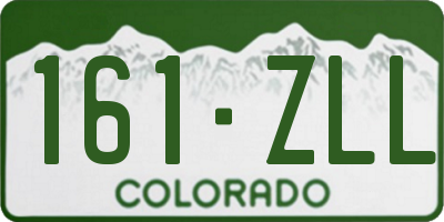 CO license plate 161ZLL