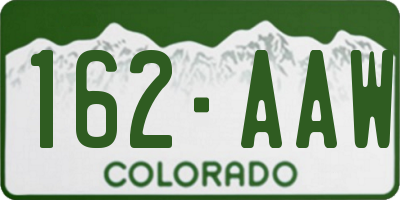 CO license plate 162AAW