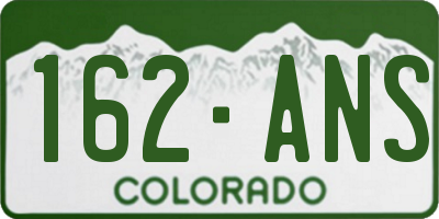 CO license plate 162ANS