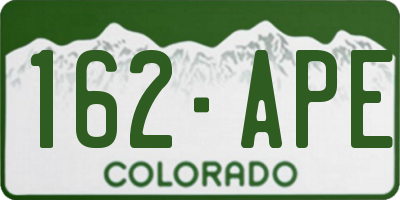 CO license plate 162APE