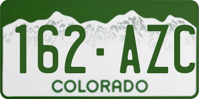 CO license plate 162AZC