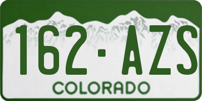CO license plate 162AZS