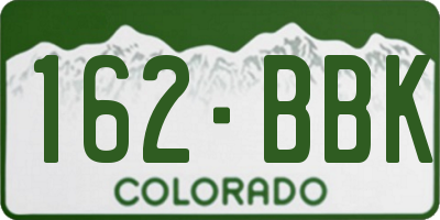CO license plate 162BBK