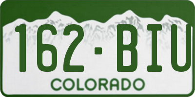 CO license plate 162BIU