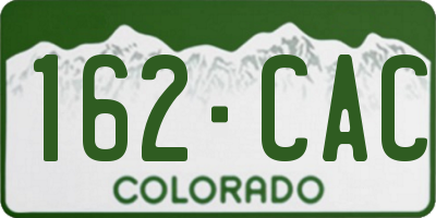 CO license plate 162CAC
