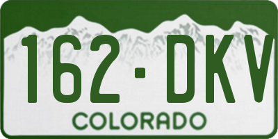 CO license plate 162DKV