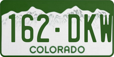 CO license plate 162DKW